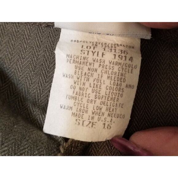 Ship n Shore Women's Herringbone Dress Career Pants Sz 16 Elas Waist Pleat Frnt - Picture 8 of 8